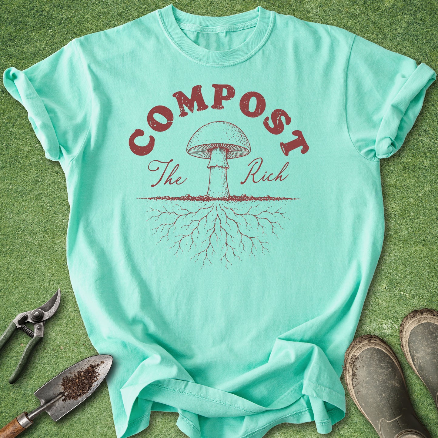 fungi t-shirt with vintage botanical design