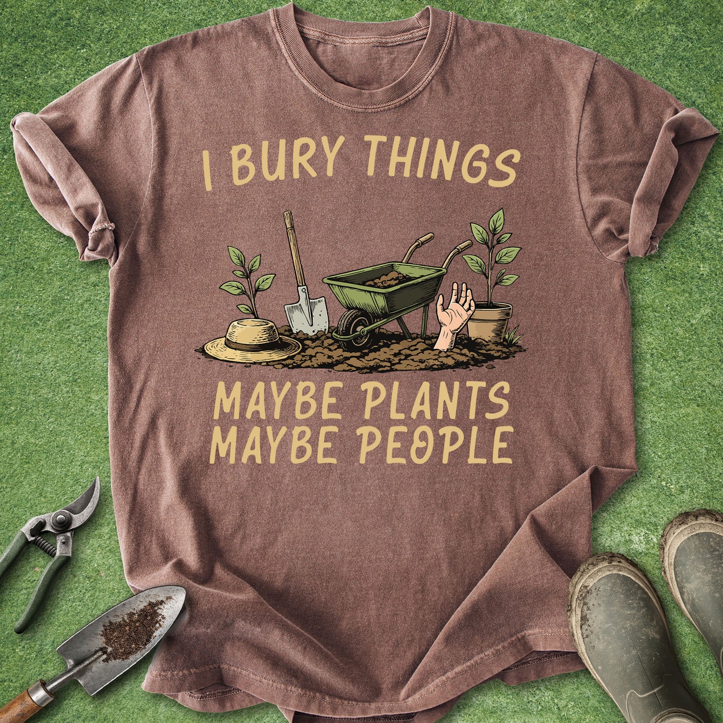 gardener humor shirt with vintage illustration