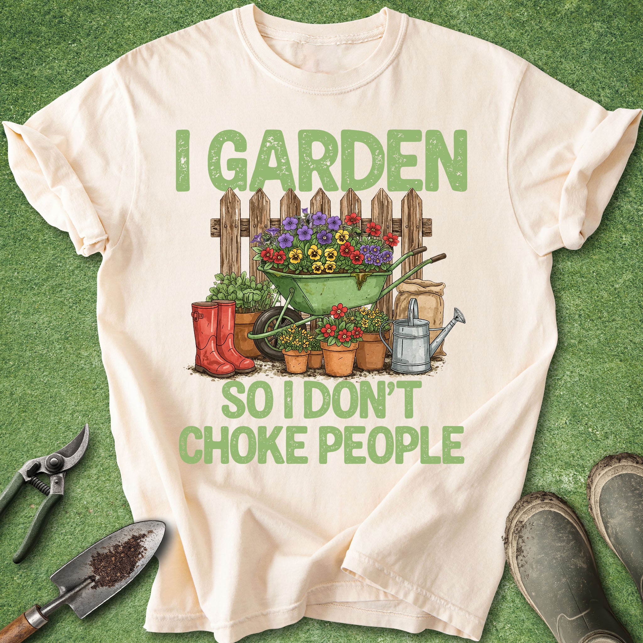 funny gardening shirt i garden so i dont choke people sarcastic gardener humor plant lover gift t shirt