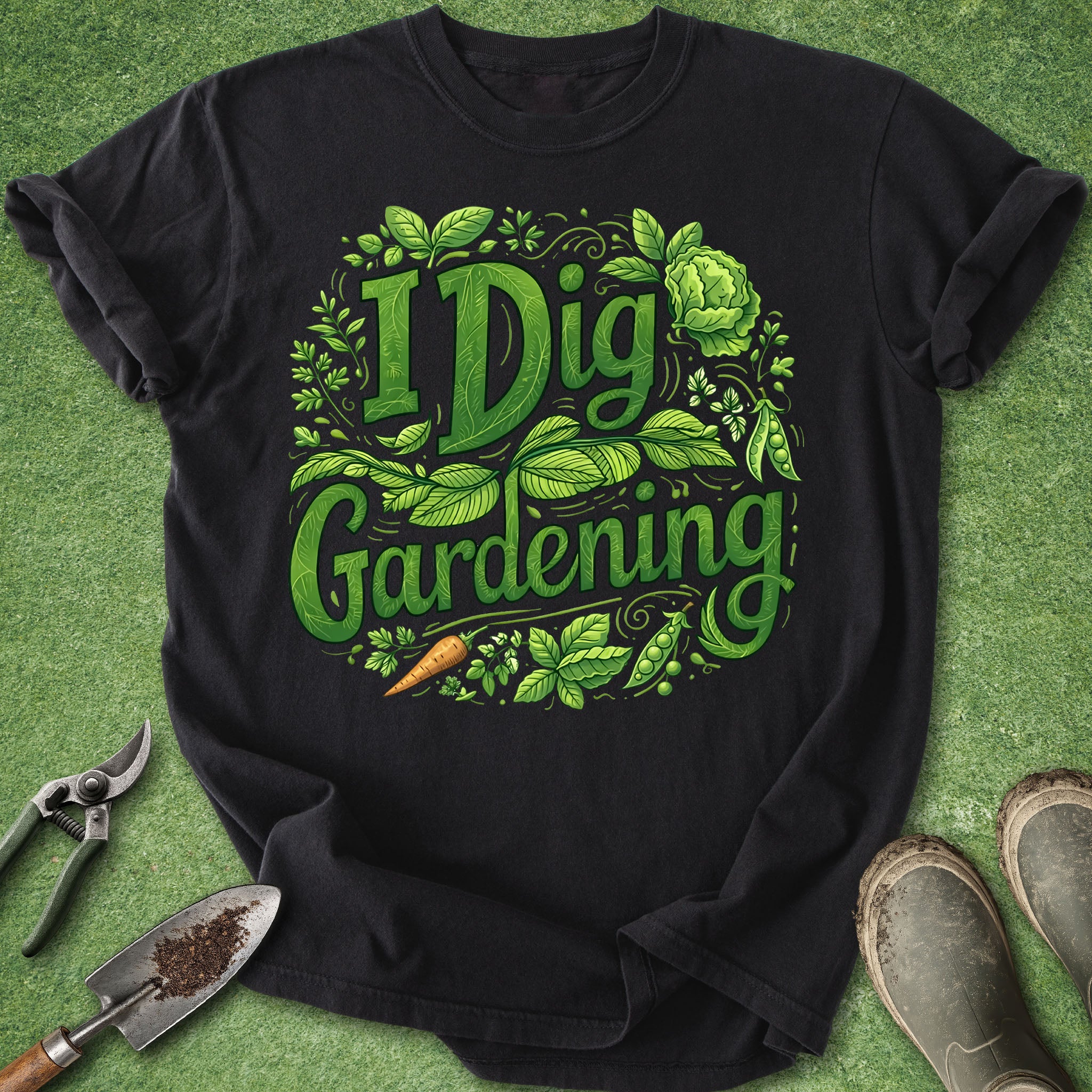 i dig gardening shirt vegetable garden plant lover green leaves gardener gift t shirt