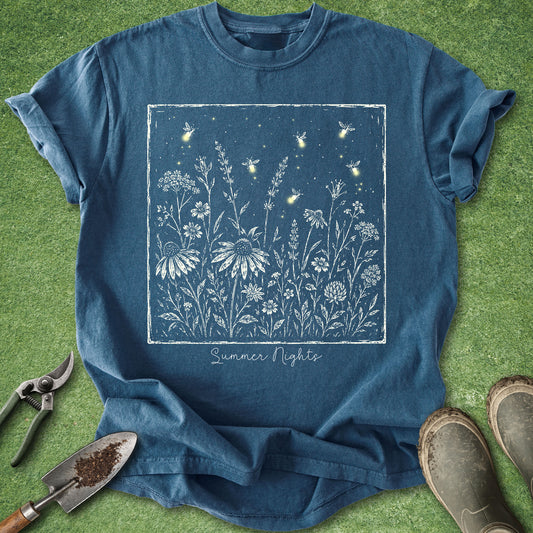 Celebrate nature with this vintage-inspired blue sunflower field shirt featuring detailed botanical artwork. A beautiful gift for gardeners, flower lovers, and cottagecore fans.